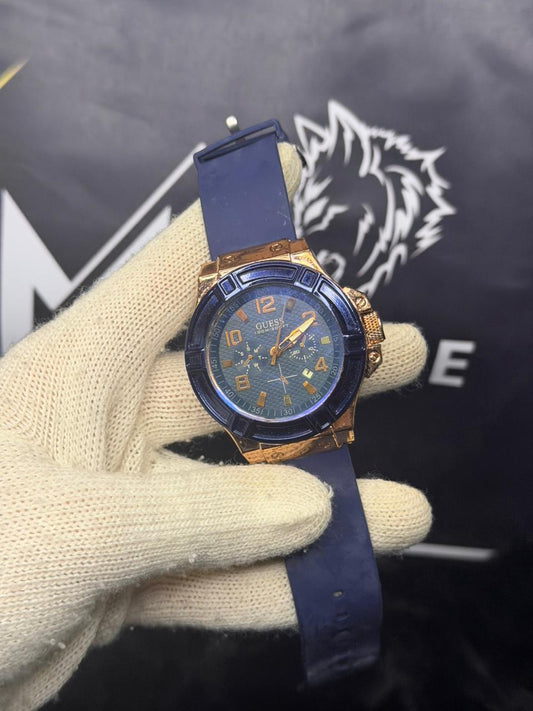 Guess Blue with Rose Gold Dial Watch (Used)